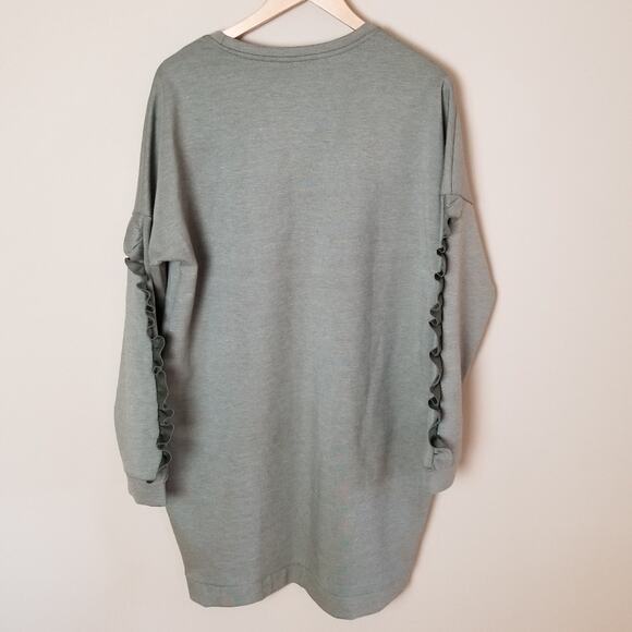 ASOS Army Green Ruffle Sweater or Tunic Dress - Picture 5 of 7